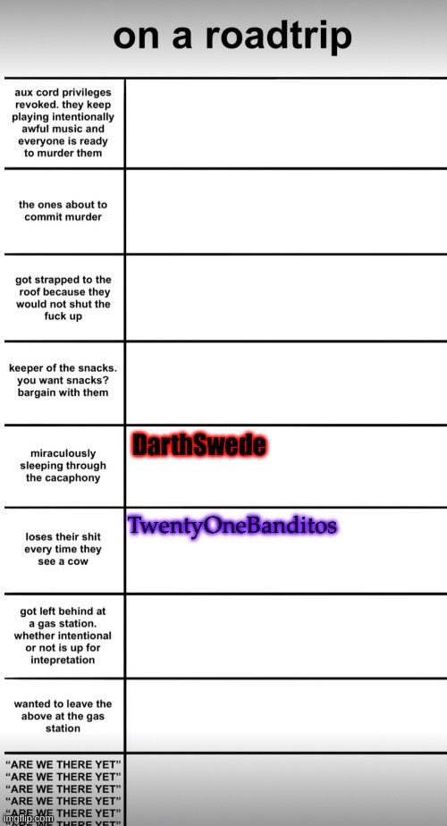 Tag yourself. | DarthSwede | made w/ Imgflip meme maker