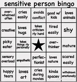High Quality sensitive person bingo Blank Meme Template