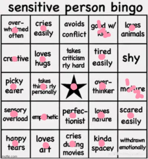 im crazy | image tagged in sensitive person bingo | made w/ Imgflip meme maker