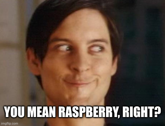 Spiderman Peter Parker Meme | YOU MEAN RASPBERRY, RIGHT? | image tagged in memes,spiderman peter parker | made w/ Imgflip meme maker