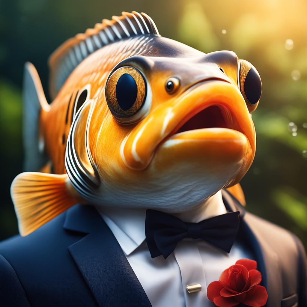 Fish in Bow Tie Blank Meme Template
