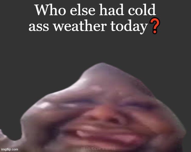 B L | Who else had cold ass weather today❓ | image tagged in b l | made w/ Imgflip meme maker