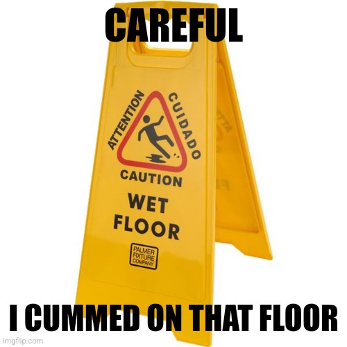 CAREFUL; I CUMMED ON THAT FLOOR | made w/ Imgflip meme maker