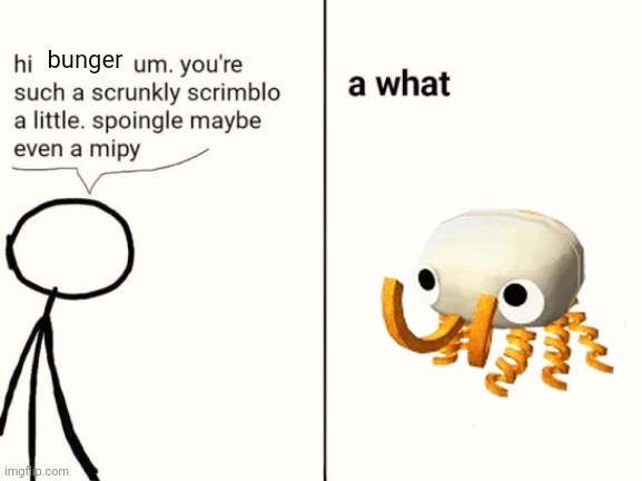scrunkly scrimblo | bunger | image tagged in scrunkly scrimblo | made w/ Imgflip meme maker