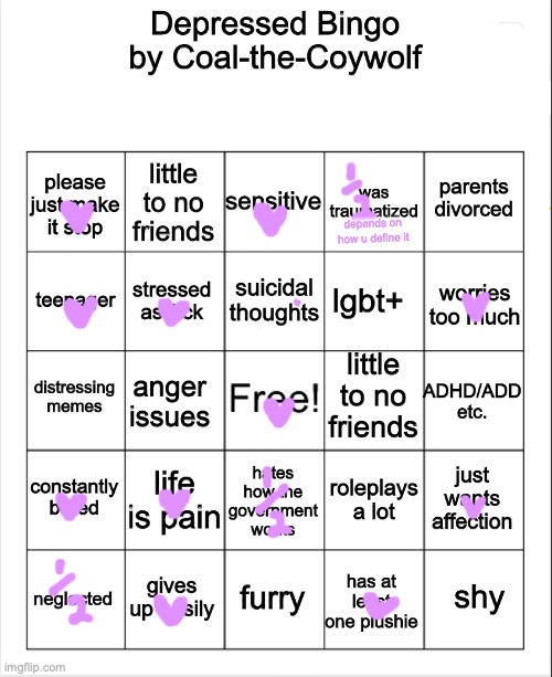 what is these bingos obsession with plushies | depends on how u define it | image tagged in depressed bingo | made w/ Imgflip meme maker