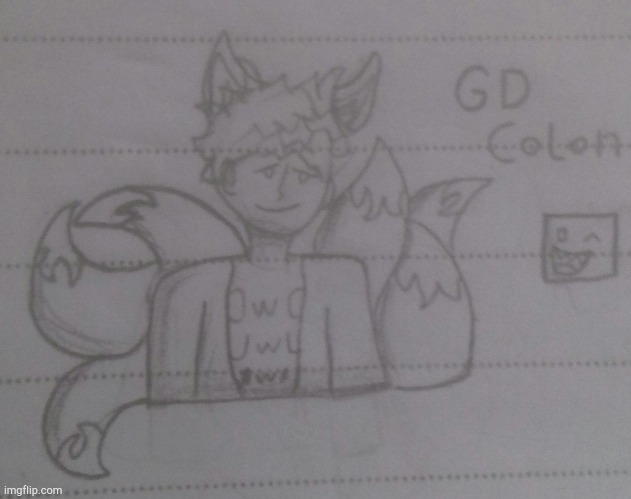 GD colon fanart, and my first post on this stream ;) | image tagged in geometry dash,youtuber,fanart,drawing,traditional art,gd colon | made w/ Imgflip meme maker