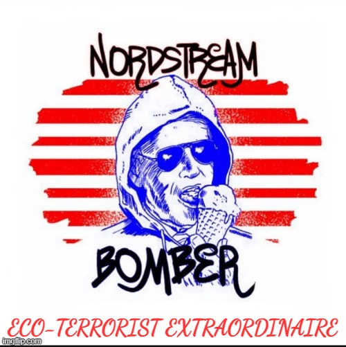 Eco-Terrorist the propagator of war and division | ECO-TERRORIST EXTRAORDINAIRE | image tagged in terrorism,terrorist,nord stream,russia,fjb,division | made w/ Imgflip meme maker