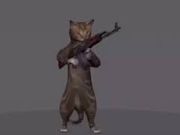 High Quality cat with gun Blank Meme Template