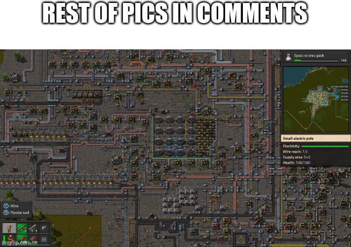 Pics of my factorio base | REST OF PICS IN COMMENTS | image tagged in factorio | made w/ Imgflip meme maker