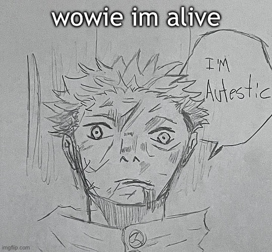 i'm autestic | wowie im alive | image tagged in i'm autestic | made w/ Imgflip meme maker