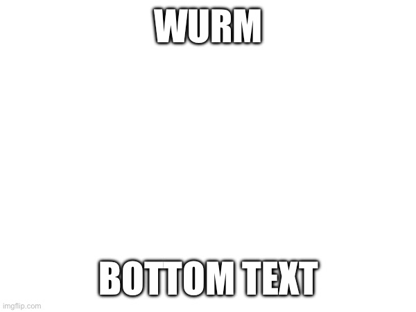 WURM; BOTTOM TEXT | made w/ Imgflip meme maker