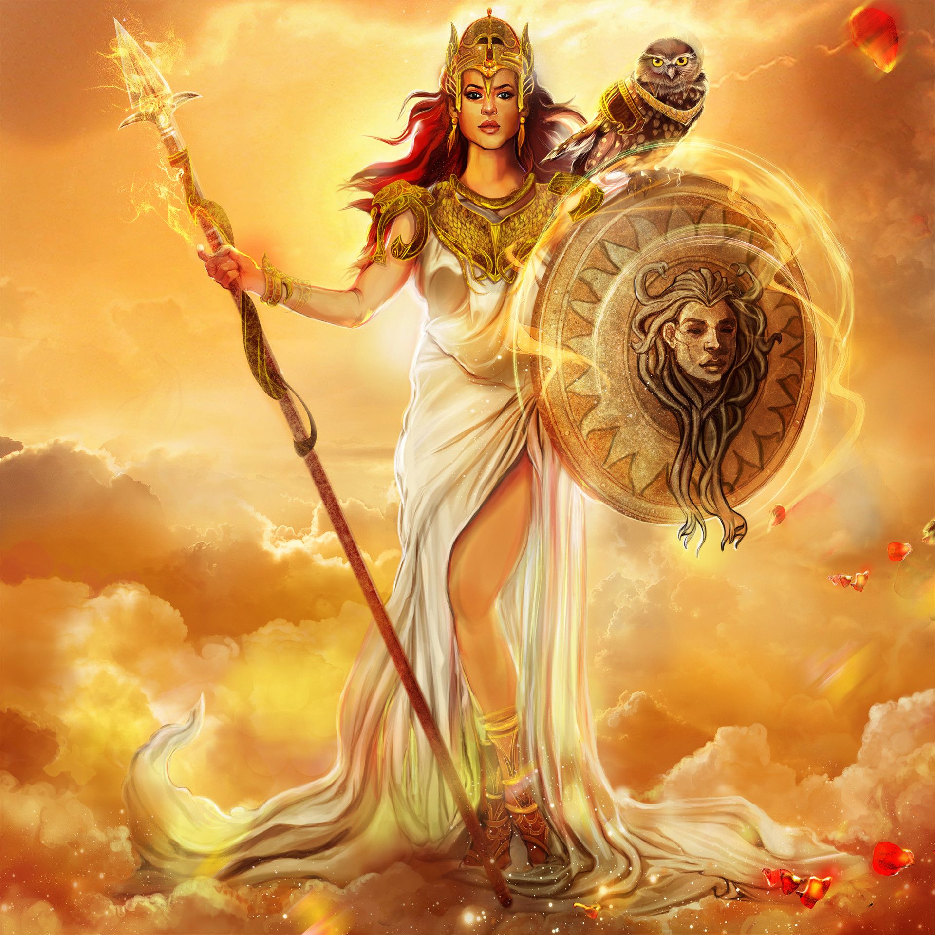 Athena Minerva goddess of wisdom, courage and strategic warfare Blank Meme Template