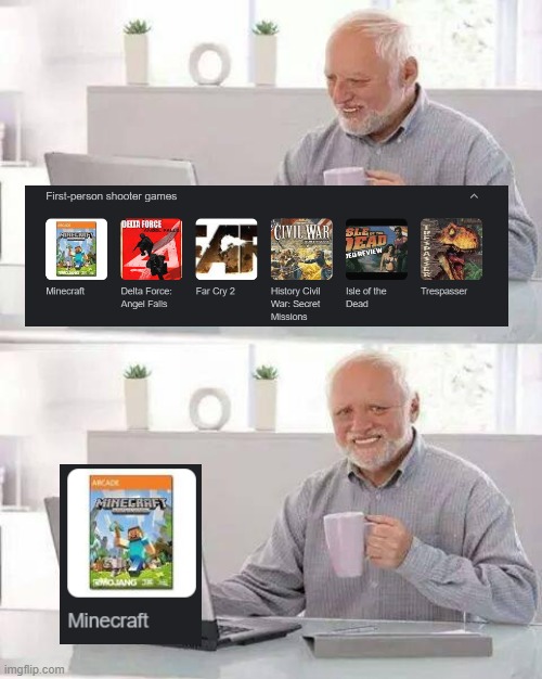 Umm HOW? | image tagged in memes,hide the pain harold,minecraft memes,minecraft | made w/ Imgflip meme maker
