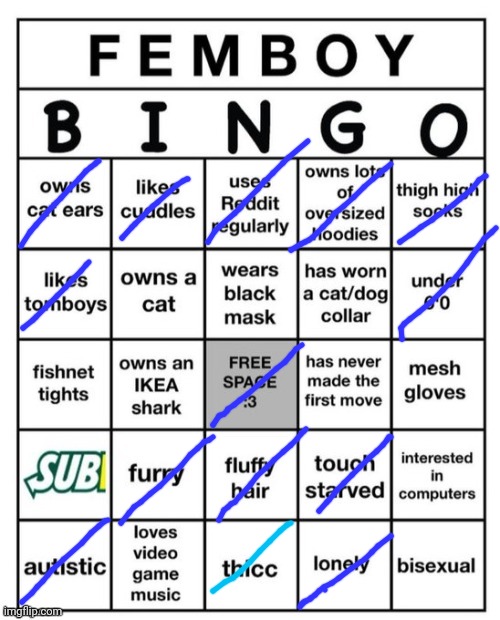 Uh the uhhh | image tagged in femboy bingo | made w/ Imgflip meme maker