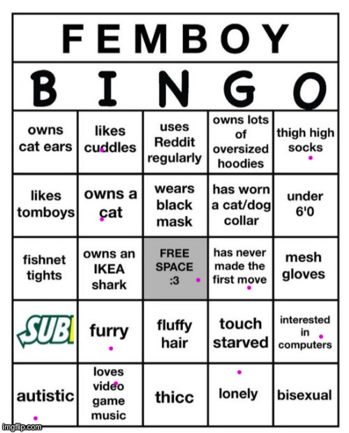 I’m a trans girl, BUTTTTTTT.. | image tagged in femboy bingo | made w/ Imgflip meme maker
