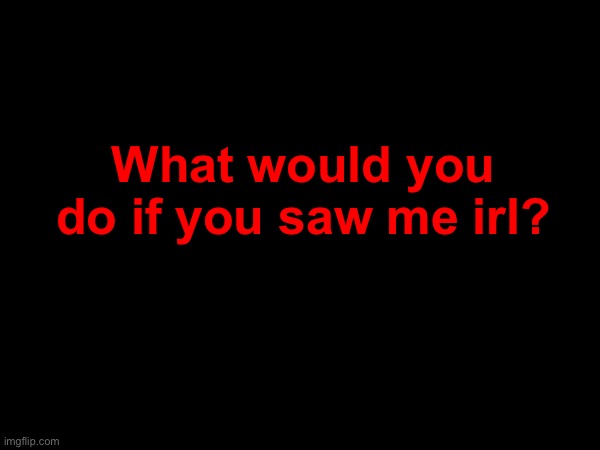What would you do if you saw me irl? | made w/ Imgflip meme maker