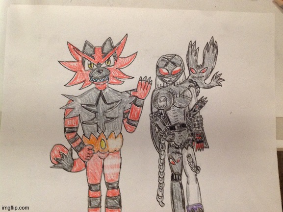 Incineroar and Ladydevimon are 100% fantastic! | image tagged in plain white,pokemon,digimon,crossover,fanart,anime | made w/ Imgflip meme maker