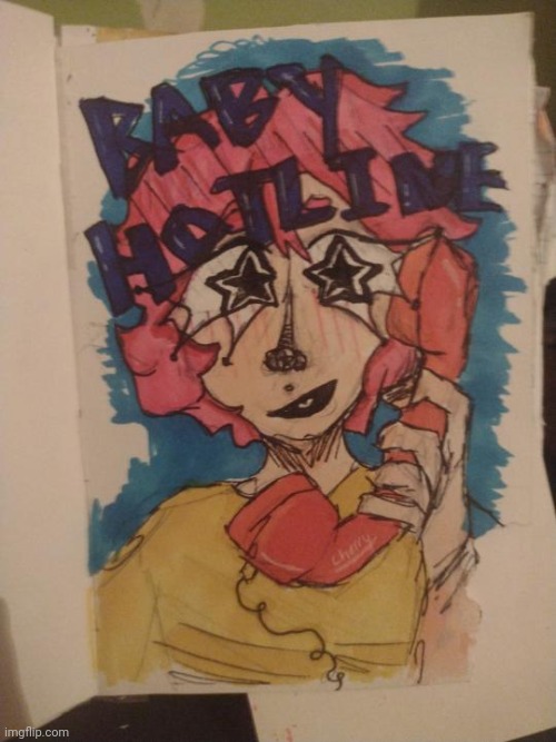 Drawing bard off the song baby hotline by jack stauber (might redraw it digitally..) | made w/ Imgflip meme maker