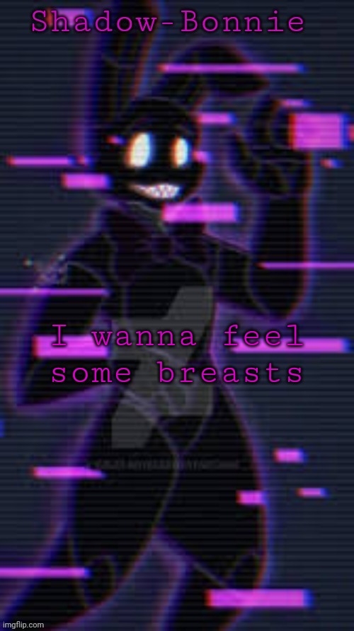 Shadow-Bonnie's template | I wanna feel some breasts | image tagged in shadow-bonnie's template | made w/ Imgflip meme maker
