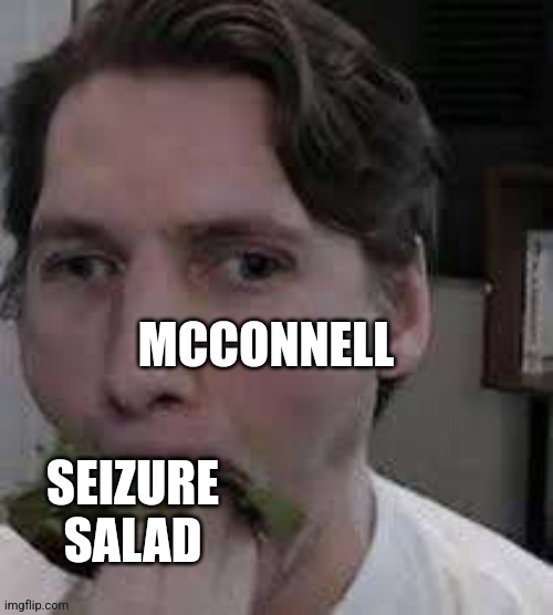 eat lettuce | MCCONNELL; SEIZURE SALAD | image tagged in eat lettuce | made w/ Imgflip meme maker