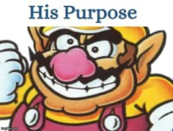 His purpose | image tagged in his purpose | made w/ Imgflip meme maker