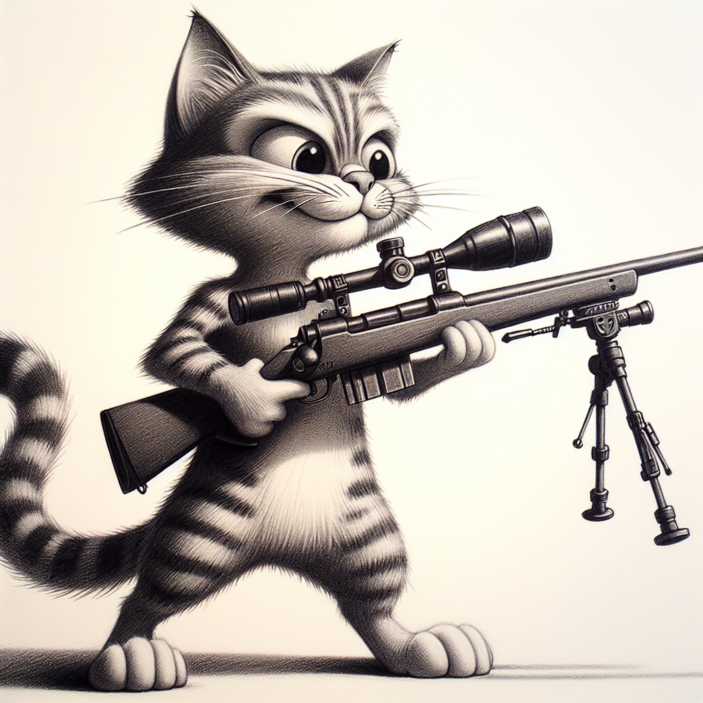 Cat with sniper Blank Meme Template