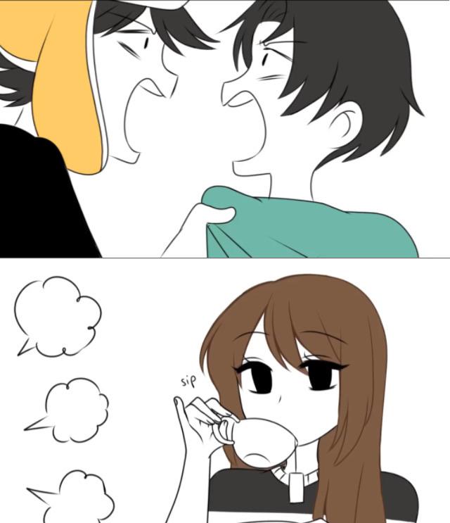 High Quality Girl Sipping Tea Blank Meme Template