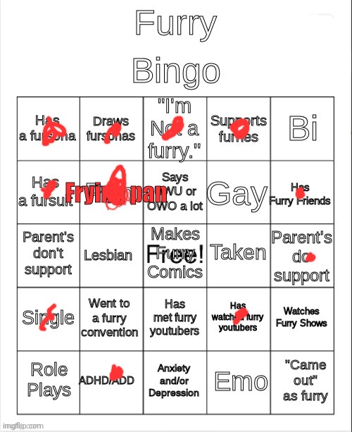 Furry Bingo | Frying pan | image tagged in furry bingo | made w/ Imgflip meme maker