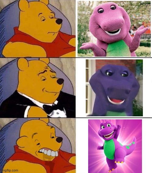 Chad Barney is Best Barney | image tagged in tuxedo winnie the pooh derpy | made w/ Imgflip meme maker