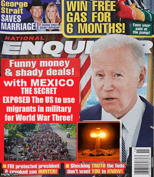 Establishment genocide | with MEXICO; THE SECRET EXPOSED The US to use migrants in military for World War Three! | image tagged in migrants,illegals,us boader,world war three,hostages,prisoners | made w/ Imgflip meme maker