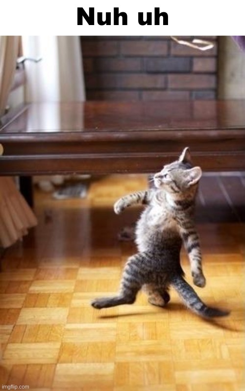 Cool Cat Stroll Meme | Nuh uh | image tagged in memes,cool cat stroll | made w/ Imgflip meme maker