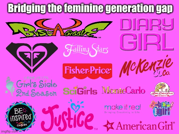 Bridging the Feminine Generation Gap | Bridging the feminine generation gap | image tagged in playstation,nintendo,feminine,girl,deviantart,memes | made w/ Imgflip meme maker
