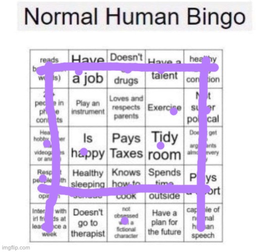 gee whiz chat i think im a normal human | image tagged in normal human bingo | made w/ Imgflip meme maker