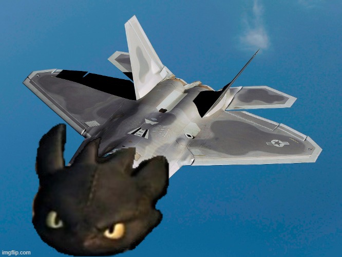Toothless the F-22 | image tagged in f22,toothless,httyd | made w/ Imgflip meme maker