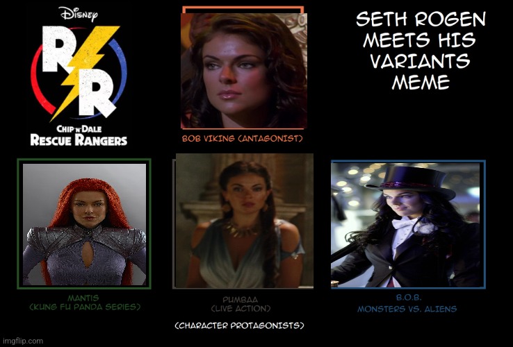 Serinda Swan Meets Her Variants | image tagged in seth rogen meets his variants | made w/ Imgflip meme maker