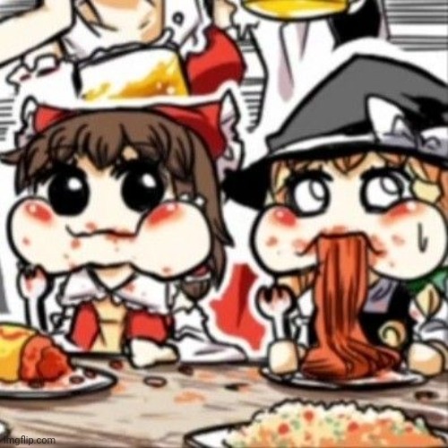 Da comida | image tagged in osana reimu and marisa | made w/ Imgflip meme maker
