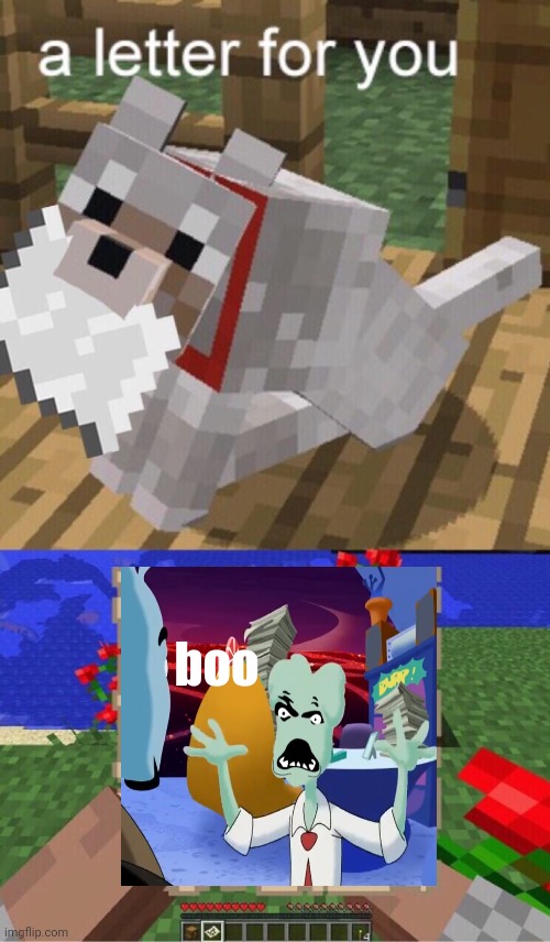 Minecraft Mail | boo | image tagged in minecraft mail | made w/ Imgflip meme maker
