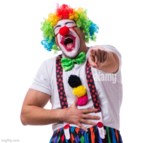 Pointing Laughing Clown | image tagged in pointing laughing clown | made w/ Imgflip meme maker