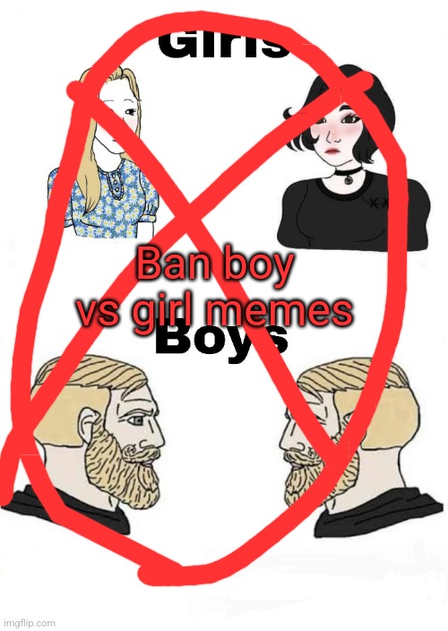 Girls vs Boys | Ban boy vs girl memes | image tagged in girls vs boys | made w/ Imgflip meme maker