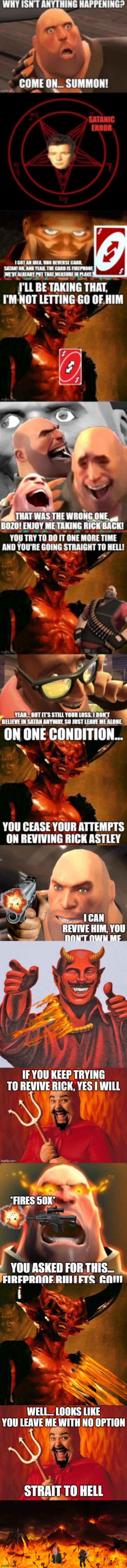 Satan will keep Rick in hell any way he sees fit | made w/ Imgflip meme maker