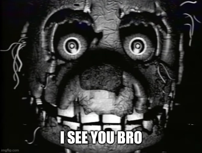 Springtrap vhs | I SEE YOU BRO | image tagged in springtrap vhs | made w/ Imgflip meme maker