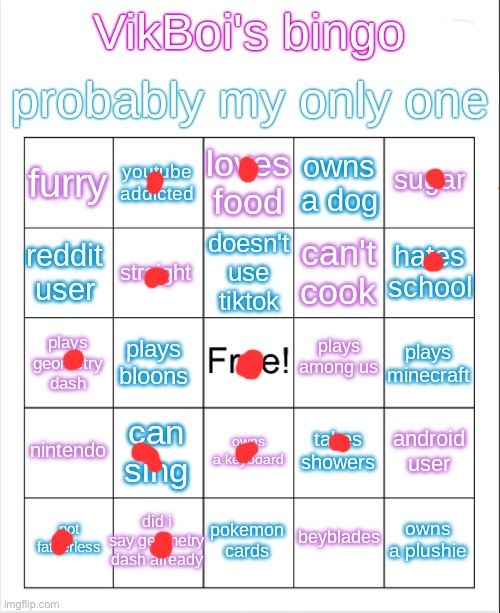 can't sing rn tho bc sick | image tagged in vikboi bingo | made w/ Imgflip meme maker