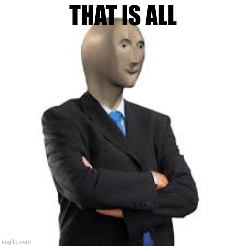Mannequin Suit | THAT IS ALL | image tagged in mannequin suit | made w/ Imgflip meme maker