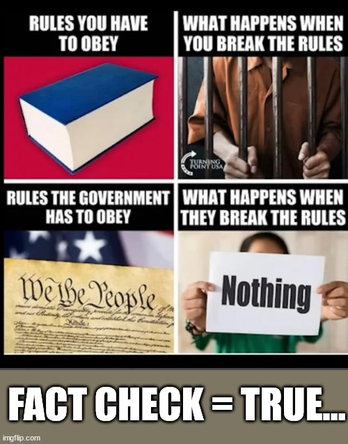 Nobody is above the law... well... you are not above the law... | FACT CHECK = TRUE... | image tagged in criminal,biden regime,corrupt,career bureaucrats,only those in charge say who is above the law | made w/ Imgflip meme maker