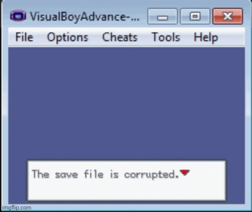 Pokemon Fire Red Leaf Green Save File corrupted | image tagged in gifs,pokemon,gaming | made w/ Imgflip images-to-gif maker