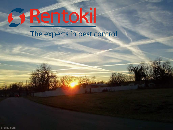 Rentokil | image tagged in chemtrails,cloud seeding,geoengineering | made w/ Imgflip meme maker
