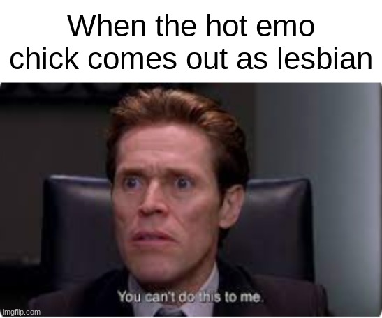 you cant do this to me | When the hot emo chick comes out as lesbian | image tagged in you cant do this to me | made w/ Imgflip meme maker