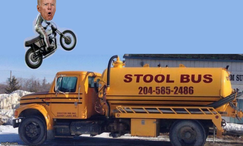 Joe Jumps the Stool Bus | image tagged in biden | made w/ Imgflip meme maker