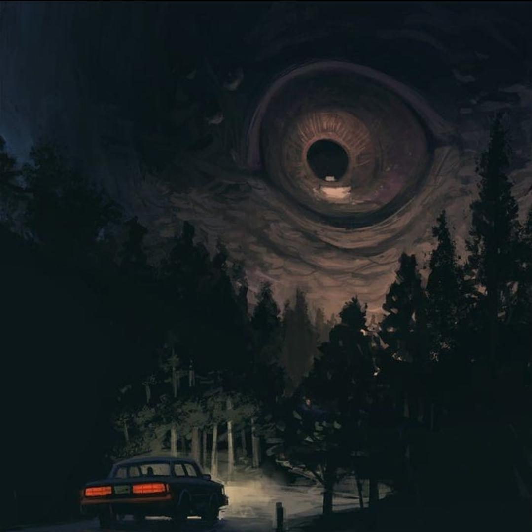 High Quality Giant eye looking at car Blank Meme Template