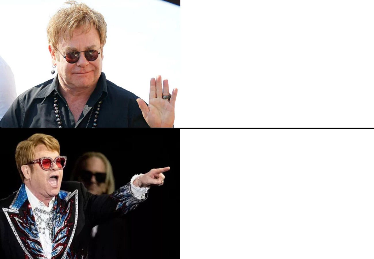 Elton John no/yes Blank Meme Template
